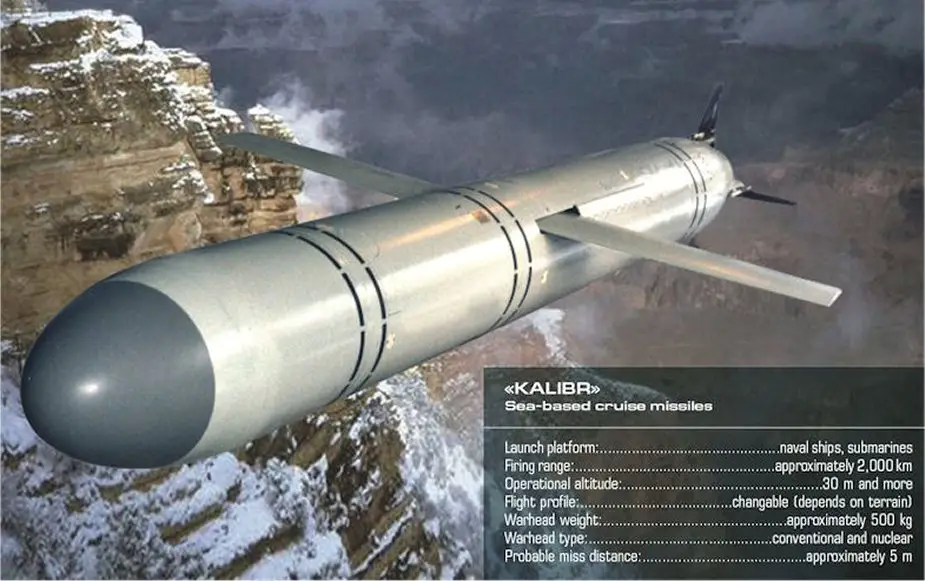 kalibr land attack cruise missiles