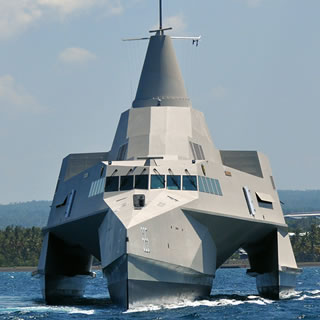 The Fast Missile Patrol Vessel (FMPV) Trimaran was designed by North Sea Boats, an Indonesia based shipyard, with input from New Zealand and Swedish engineers as well as the Indonesian Navy. The vessel employs a modern “Wave Piercing” trimaran design and some "stealth" characteristics. 