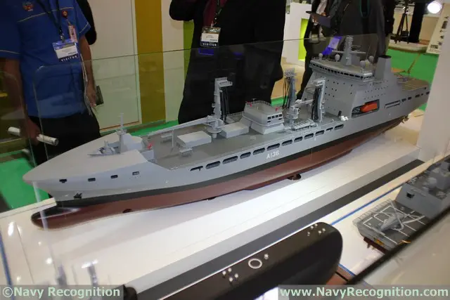 Finally, DSME is showcasing a model of the future Tidespring, first ship of the Tide class fleet tankers for the Royal Fleet Auxiliary. The vessel will be delivered in May 2016. DSME will hold the keel laying ceremony for a smaller variant (27,000 tons compared to 40,000 tons) ordered by the Royal Norwegian Navy in June.