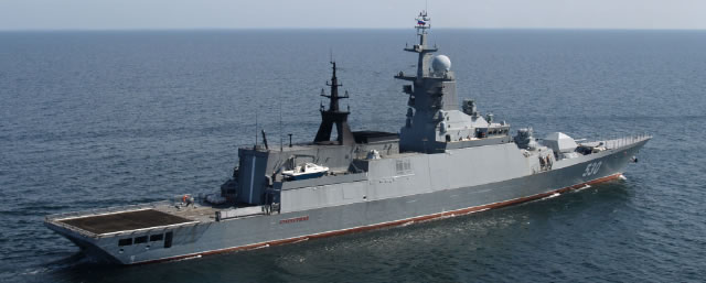 Designed by Almaz Central Marine Design bureau, the Project 20380/20382 is a well-balanced ship in terms of armament and displacement, designed to operated in littoral areas and shelf seas. Its main missions include protection of territorial waters, exclusive economic zone, continental shelf, offshore areas, naval bases and ports. The ship represents a versatile platform easily transformable to meet customer's requirements. 