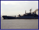 Russia sent three large landing ships, with soldiers on board, bound for its naval base in Tartus, Syria, reported today Russian news agencies quoted a member of the General Staff.