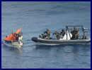 In the afternoon of 15 December 2012, the EU Naval Force (EU NAVFOR) Belgian frigate BNS Louise-Marie intercepted one skiff with five suspected pirates on board. 