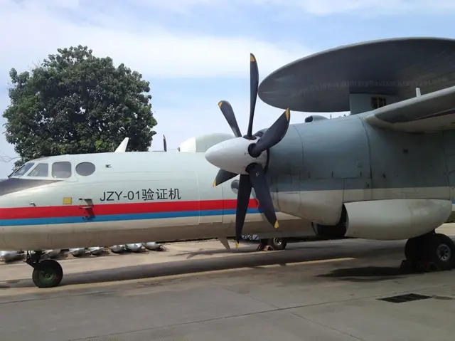 Pictures of the first prototype of the Chinese carrier based Airborne Warning and Control System (AWACS) plane JZY-01 have emerged on the Chinese internet. The new platform looks to be based on the Y-7 aircraft produced by Xian Aircraft Industrial Corporation, but modified for carrier operations.