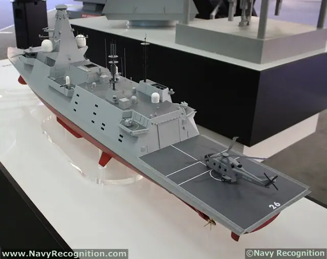During Euronaval 2012 in October last year, BAE Systems Maritime – Naval Ships showcased a Type 26 “Global Combat Ship” frigate model with a slightly modified design compared to the big design update unveiled during DSA 2012 in April last year. We asked a few questions to BAE Systems on the reasons behind the latest changes to the design. 