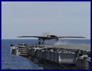 The X-47B Unmanned Combat Air System demonstrator (UCAS-D) completed its first ever carrier-based catapult launch from USS George H.W. Bush (CVN 77) off the coast of Virginia today. "Today we saw a small, but significant pixel in the future picture of our Navy as we begin integration of unmanned systems into arguably the most complex warfighting environment that exists today: the flight deck of a nuclear-powered aircraft carrier," said Vice Adm. David Buss, commander, Naval Air Forces, the Navy's "Air Boss".