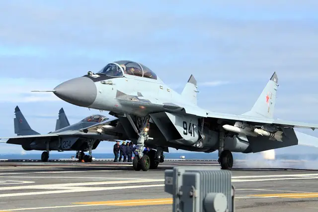 The Russian navy has taken delivery of its first four series-produced MiG-29K/KUB carrier based fighter jets, the Defense Ministry said Monday. “The MiG aircraft-manufacturing corporation has handed over two MiG-29K single-seat and two MiG-29KUB twin-seat carrier-based fighter aircraft,” a spokesman said.
