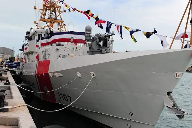 The Coast Guard Cutter Charles David Jr. was commissioned at Coast Guard Sector Key West, Fla., Nov. 16, 2013. The cutter Charles David Jr. is the first Sentinel-class Fast Response Cutter to be homeported in Key West and is capable of conducting missions such as ports, waterways and coastal security, fishery patrols, drug and illegal migrant law enforcement, search and rescue, and national-defense operations. U.S. Coast Guard photo by Petty Officer 3rd Class Mark Barney.