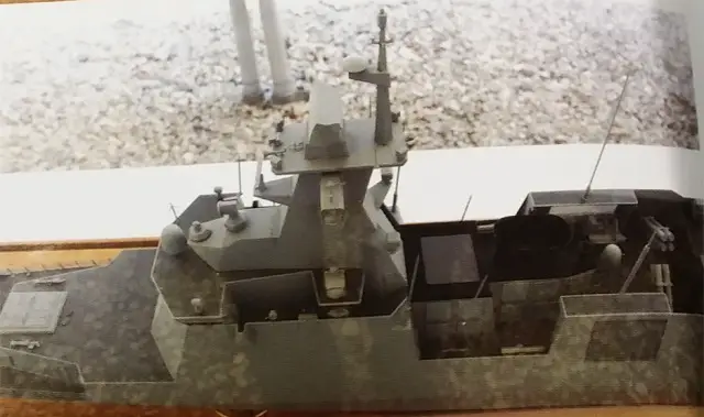 The scale model of the Incheon class frigate Batch II was unveiled by DSME in the 63rd anniversary festival of the Incheon landing operation in the Korean War. Key updates of the Batch II over the ASW-focused Batch I include VLS and full electric propulsion system, as well as a larger hangar that can accomodate a 10-ton helicopter (Batch-I has hangar for lighter helicopters like AW159). 