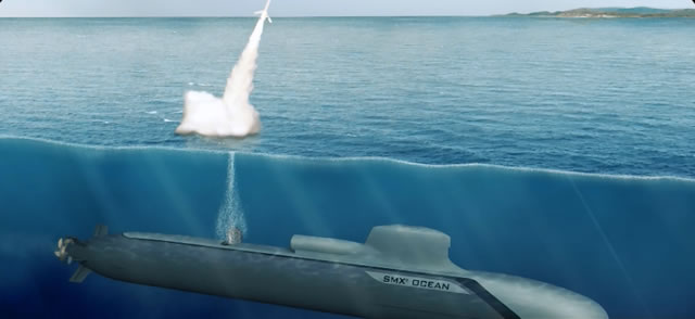The SMX OCEAN concept is fitted with an impressive load of up to 34 weapons for action in the four domains: anti-air, anti-surface, anti-submarine & action against land targets.