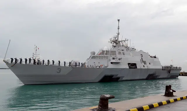 USS Fort Worth (LCS 3) arrived in Singapore Dec. 29 as part of a 16-month rotational deployment to 7th Fleet in support of the Indo-Asia-Pacific rebalance. As part of an initiative to deploy up to four LCS to the region on a rotational basis, Fort Worth will operate out of Singapore as a maintenance and logistics hub from which the ship will conduct patrols and train with regional navies during exercises like Cooperation Afloat Readiness and Training.