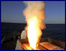 Leaving its launcher on the forecastle of HMS Defender is Sea Viper – the Royal Navy’s principal shield against air attack. Seconds after bursting free from its silo, the 310kg (683lb) missile was hurtling through the Atlantic skies at nearly four times the speed of sound.