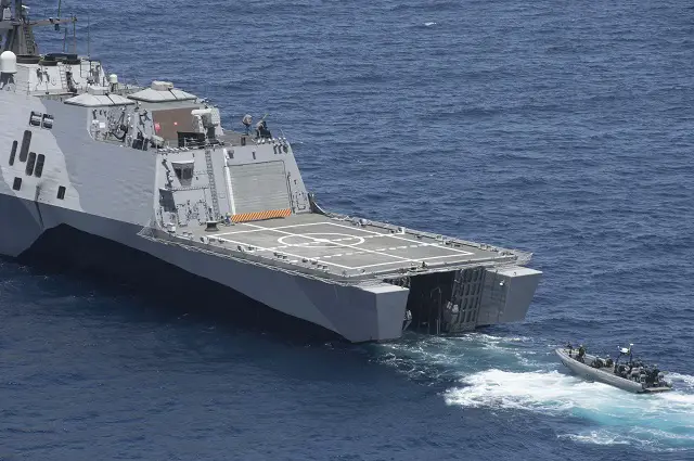 Sailors aboard USS Freedom (LCS 1) demonstrated the future concept of operations (CONOPS) for manned and unmanned helicopters aboard littoral combat ships during an underway off the coast of San Diego April 25-May 16, in preparation for an initial deployment of the aircraft later this year.