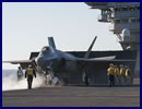 PACIFIC OCEAN (Nov. 4, 2014) An F-35C Lightning II carrier variant joint strike fighters conducts the first catapult launches aboard the aircraft carrier USS Nimitz (CVN 68). The F-35 Lightning II Pax River Integrated Test Force from Air Test and Evaluation Squadron (VX) 23 is conducting initial at-sea trials aboard Nimitz. (U.S. Navy photo courtesy of Lockheed Martin/Released)