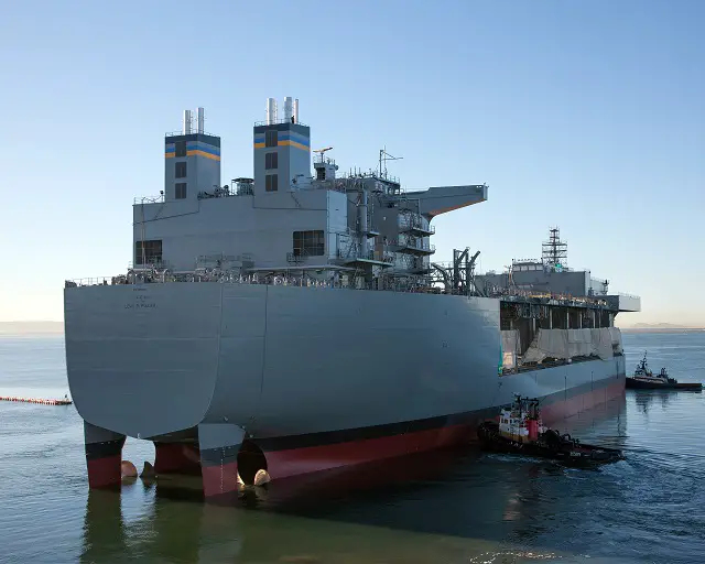The U.S. Navy's third Mobile Landing Platform (MLP), Lewis B. Puller successfully completed launch and float-off at the General Dynamics National Steel and Shipbuilding Co. (NASSCO) shipyard Nov. 6. Lewis B. Puller is the first afloat forwarding staging base (AFSB) variant of the MLP. The ship is designed around four core capabilities - aviation, berthing, equipment staging area, and command and control - and optimized to support a variety of maritime missions.