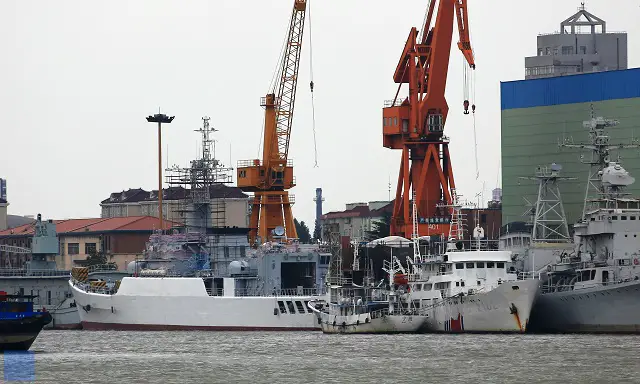 Recent spotter pictures from China show that the four Type 053H2G Frigates (NATO designation Jiangwei I) belonging to the People's Liberation Army Navy (PLAN or Chinese Navy) have been transfered to the China Coast Guard (CCG) and are being converted into patrol vessels.