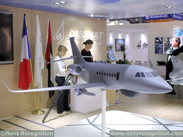 Falcon 2000 MRA scale model on Dassault Aviation stand at Dubai Air Show 2015