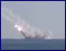 In the evening of December 8, 2015 the Ministry of Defence of the Russian Federation reported that (for first time) that a submarine launched several Kalibr cruise missile against terrorist targets from a submerged position. As a result, two important command posts belonging to terrorist organization in the province of Raqqah (Syria) were destroyed.