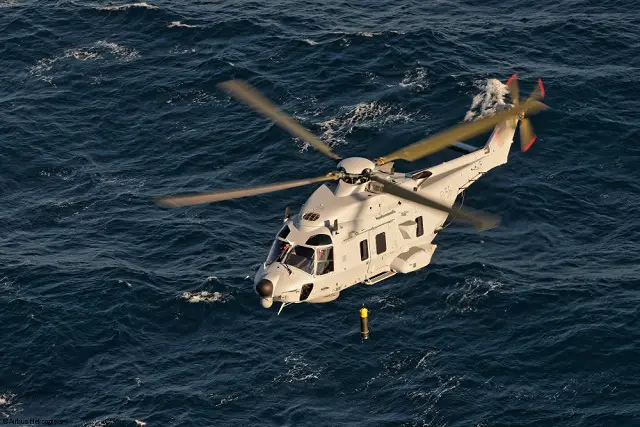 Today, Airbus Helicopters delivered the first Swedish NH90 in full anti-submarine warfare (ASW) configuration to the Swedish Defence Materiel Administration FMV (Försvarets Materielverk). The fully-qualified rotorcraft has an entirely customized mission system including underwater sonar, tactical radar and high cabin for improved interior space.