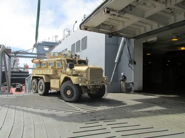 Following its transit up the VTR of Montford Point, the ARV enters the starboard port of the Bob Hope