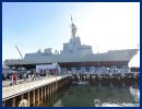 Launch of the first Australian Navy Hobart Class Air Warfare Destroyer