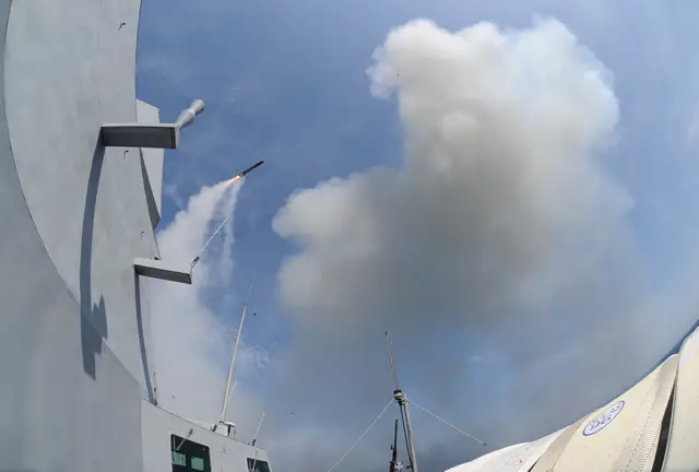 The frigate Aquitaine, the first unit in the multi-mission frigate program (FREMM), has successfully fired its first naval cruise missile on May 19 on the firing ranges of the DGA missile testing centre off Levant Island. This is the first time that a European surface ship has fired a cruise missile. On May 12, the frigate also successfully fired its first Exocet MM40 surface-to-surface missile.