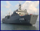 The Chinese Ministry of Nationa Defense announced that a new logistics support ship of the Chinese People’s Liberation Army (PLA) began its service in Sansha City, south China's Hainan Province, on the morning of November 23, 2015. The supply ship (hull number GY820) is the largest of its kind in the PLA Army with a maximum displacement of 2,700 tons. The 90 meters long and 14.6 meters wide vessel will be based in the South China Sea region to support replenishment operations.