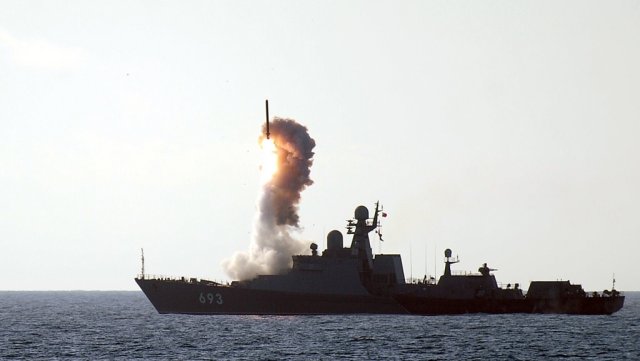 According to Russian Defense Minister Sergei Shoigu "Russian Navy Caspian Flotilla vessels fired 18 cruise missiles on November 20, 2015 from the Caspian Sea. The Kalibr-NK cruise missiles were launched against 7 terrorist position targets in the Syrian provinces of Raqqa, Idlib and Aleppo. All target were destroyed."