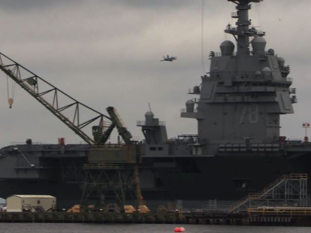 Huntington Ingalls Industries announced today that its Newport News Shipbuilding division has successfully tested the Precision Aircraft Landing System (PALS) on the aircraft carrier Gerald R. Ford (CVN 78). PALS is a radar system that provides final approach and landing guidance to aircraft to ensure successful landings on the flight deck.