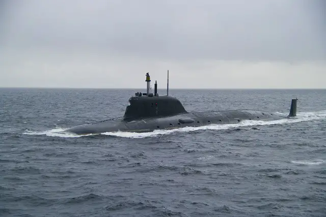 Russian Navy First Project 885 Yasen-class Submarine Severodvinsk (K-560) underway.