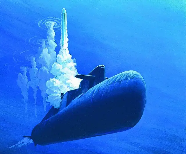SSBN SLBM Delta class submarine firing SS N 18