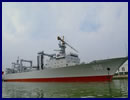 A commissioning, naming and flag-presenting ceremony of the new Gaoyouhu fleet replenishment oiler (hull number 966) of the People's Liberation Army Navy (PLAN or Chinese Navy) was held solemnly at the Zhoushan naval base in east China’s Zhejiang province. The event means that the vessel is officially commissioned in the PLAN.