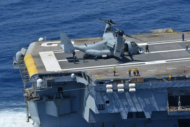 On July 6th, the French Navy Naval Aviation Practical Experimentation Center (centre d’expérimentations pratiques de l’aéronautique navale - CEPA 10S) and the crew of Charles de Gaulle tested for the first time a Bell Boeing V-22 Osprey tilt rotor aircraft aboard the French aircraft carrier. 