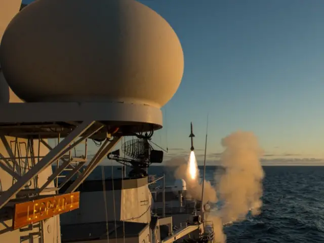 From 6 to 16 June, Belgian Navy frigate Leopold I took part in two multinational exercises near Andenes in Northern Norway, beyond the Arctic Circle. Both exercises were intended to test both anti-surface and anti-ship missiles defensive techniques. During one of the exercises, the frigate launched a RIM-7 Seasparrow surface to air missile.