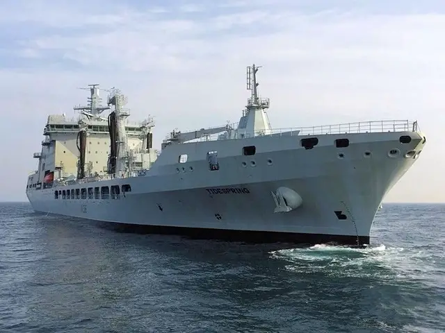 A picture was released this week showing the future RFA Tidespring, the first of four new MARS (Military Afloat Reach and Sustainability) tankers in builder sea trials off South Korea with Daewoo Shipbuilding and Marine Engineering (DSME). The tanker is expected in Falmouth, UK, later this year for military customisation. 