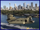 Amphibious ship, HMAS Canberra has conducted deck and handling trials with two Chinook helicopters alongside in Sydney recently. The aircraft, from the 5th Aviation Regiment, based in Townsville will go on to conduct first of class flight trials with Canberra's sister ship, HMAS Adelaide. 