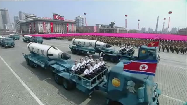 North Korea Displays KN-11 SLBM for the First Time During Military Parade in Pyongyang