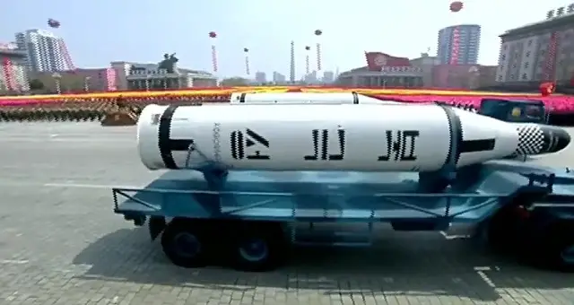 North Korea Displays KN-11 SLBM for the First Time During Military Parade in Pyongyang