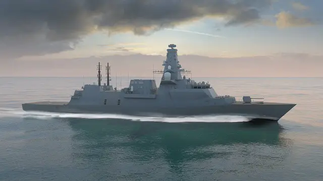 Computer Generated Image of the future Type 26 Global Combat Ship for the Royal Navy. BAE Systems image.