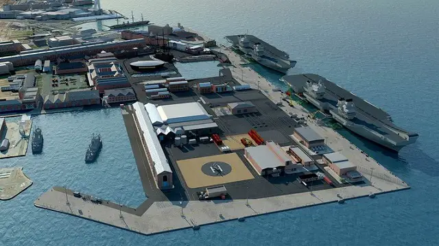 Jetty for New Royal Navy Aircraft Carriers Ready at Portsmouth Naval Base 2