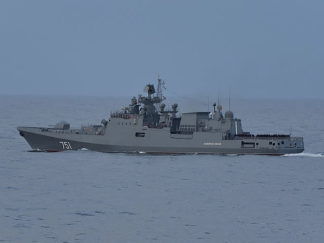 Russia Second Project 11356 Frigate 'Admiral Essen' Cruising to its Black Sea Home Base