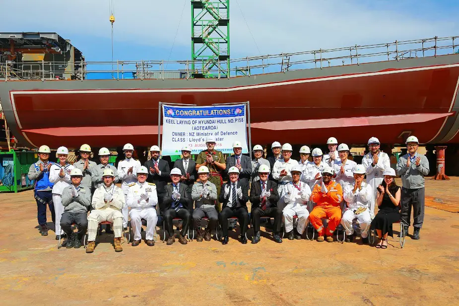 HHI Lays Keel of Royal New Zealand Navy Future HMNZS Aotearoa Tanker