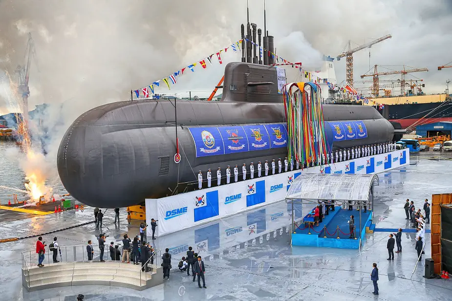 DSME Launched ROK Navys 1st 3000 tons KSS III Submarine Dosan Ahn Chang ho 1