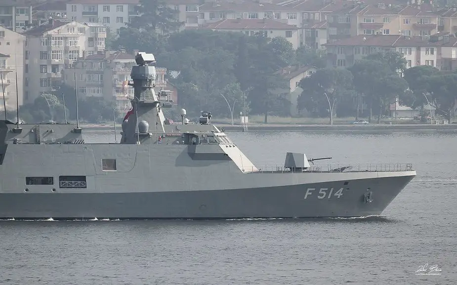 Roketsan ATMACA anti ship missile aboard TCG Kinaaliada F 514 Ada class corvette of Turkish navy 925 003