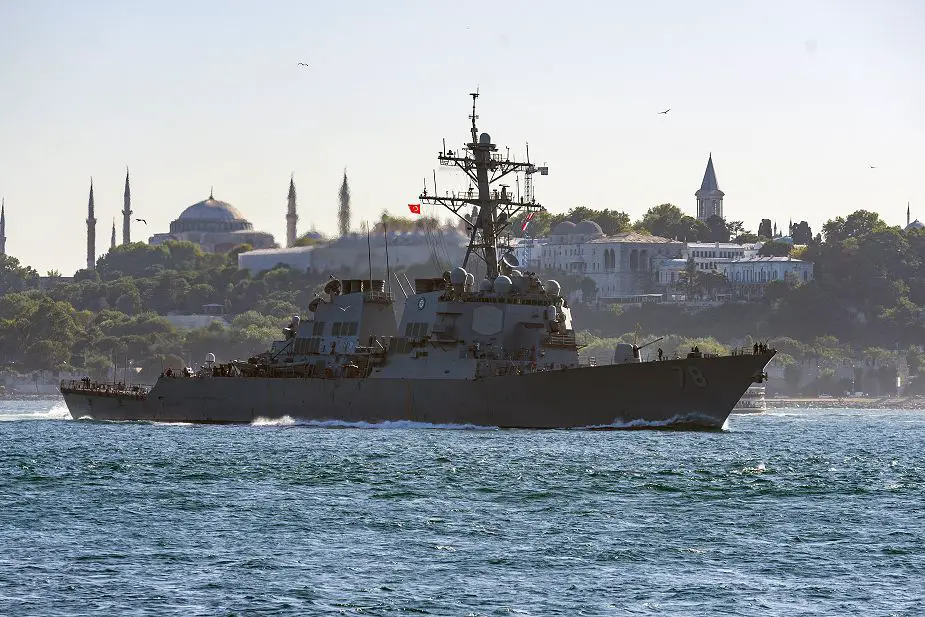 US Navy USS Porter DDG 78 Arleigh Burke class guided missile destroyer on the road to Black Sea 925 001