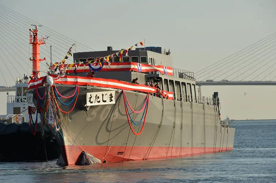 Launching of new Awaji class mine Minesweeper named Etajima for Japanese Navy 925 001