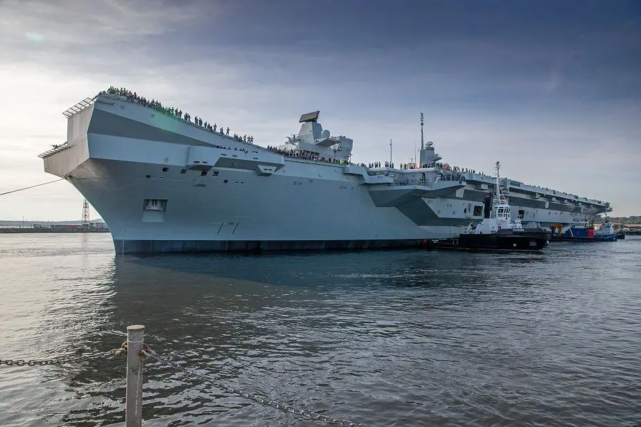 First sea trials for second aircraft carrier HMS Prince of Wales of British Navy 925 001