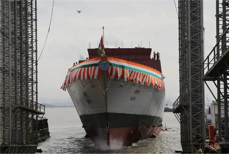 INS Nilgiri during launch
