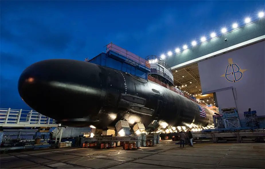 General Dynamics Electric Boat rolls out US Navy SSN 793 Oregon Virginia Class nuclear attack submarine 925 001