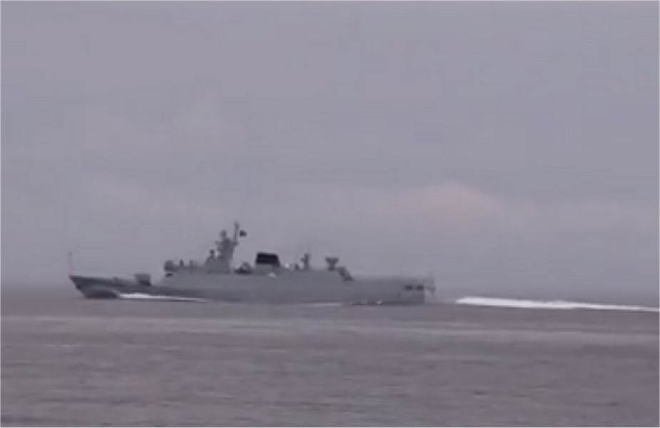 Chinese Navy Type 56 Jiangdao Class corvette Huizhou conducts live ...