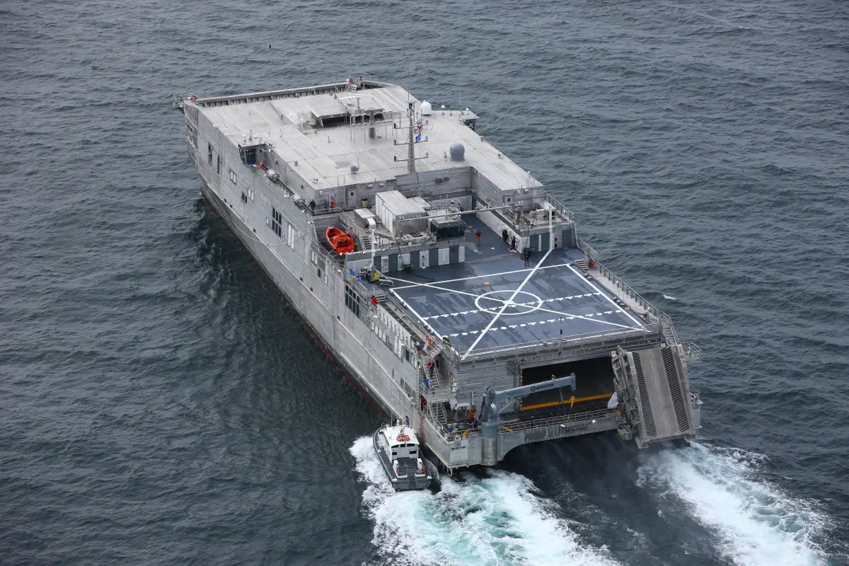 US Navy future fast transport ship USNS Newport successfully completes acceptance trials 925 002